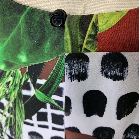 CLOVER Canyon Multi Media Colorful Tropical Print Flowy Shorts Romper V Neck L - Picture 9 of 11